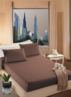 اشتري Pastel Brown Extra Deep Pocket Bed Sheets Cotton 3 Piece Sheet Set 180x200+35cm في الامارات