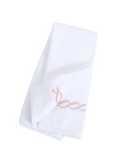 Buy Hotel Chain Embroidery Hand Towel, White & Rose Smoke - 500 GSM, 50x80 cm in UAE