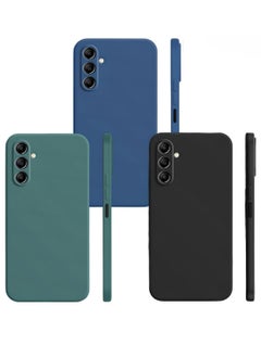 Buy Samsung Galaxy A14 4G/5G- 3-Pack Matte Silicone Case Cover - Slim, Colorful, Good Grip (Black, Blue, Green) in UAE