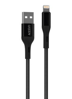 Buy Green Braided Lightning Cable 3m 2A - Black in UAE