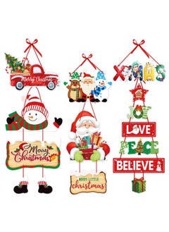 اشتري 3pcs Christmas Indoor Outdoor Decorations,Hanging Christmas Tree Sign,Christmas Door Decor,Xmas Winter Decorations for Home Party.New Year decorations في الامارات