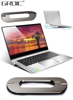 Buy Portable Laptop Stand, Black Foldable Invisible Alloy Lightweight Self-Adhesive Laptop Keyboard Holder Riser, Ergonomic, Compatible with 11.6 to 17 Inches Notebook Computer. in UAE