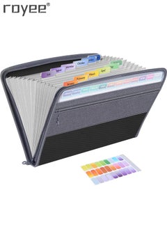 Buy Accordion Expanding File Folder Expandable Document Organizer Portable 13 Pocket and Tab File Box for Paper Bill Receipt Storage in Saudi Arabia