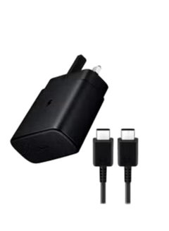 Buy Wall Charger 45W Fast Charging With UK Plug USB-C to USB-C For Samsung Devices With Type C Cable in Saudi Arabia