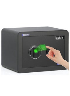 اشتري Fingerprint Safe Box A4 Document Size Biometric Lock with Key - Fire Resistant Powder Coating, For Home Office Cash Money Documents (25x35x25cm) في الامارات