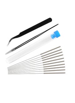 Buy 13 Pcs Printer Nozzle Cleaning Tool Kit - 0.4mm Stainless Steel Needles incl 2 x Tweezers Filament Clog Cleaner 3D Accessories in UAE