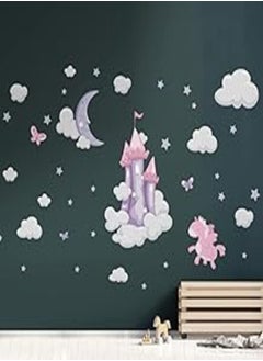 اشتري Decorative The children's room sticker -Unicorn and its magic castle (60x80cm) في مصر