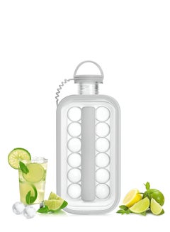 Buy Portable Reusable Round Ice Cube Making Mold Tray Water Bottle Leakproof Silicone BPA Free in UAE