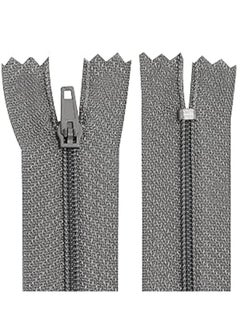 Buy Set of 10 Spiral Zippers No. 3 Non-Separable 20 cm Nylon Self locking Metal Slider Grey  Sewing Clothes Trousers in Egypt