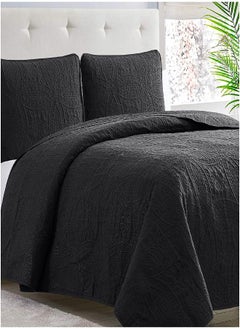 Buy Mellanni Twin Bedspread Coverlet Set - Black Bedding Cover with Sham - Ultrasonic Quilting Technology - 2 Piece Twin Black Quilt Set - Bedspreads & Coverlets (Twin, Black) in UAE