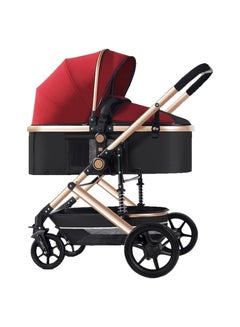 Buy 3 in 1 Baby Stroller, Infant Stroller with Reversible Seat-RED in UAE