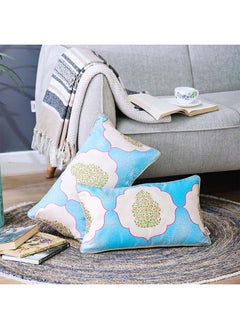 Buy Jaal Filled Cushion 100% Polyester Decorative Lightweight Square Throw Pillow For Sofas Couches Beds For Living Room L 30 x W 50 cm Multi Color in UAE