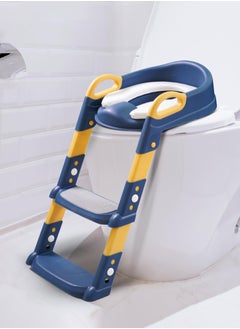 اشتري Potty Training Seat with Ladder, Foldable Potty Training Toilet for Toddlers - Comfortable Safety Potty with Non-Slip Pad Ladder (Blue) في السعودية