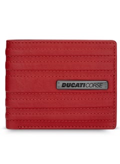 Buy Ducati Corse Linea Red Genuine Leather Wallet For Men - DTLGW2200102 in Saudi Arabia