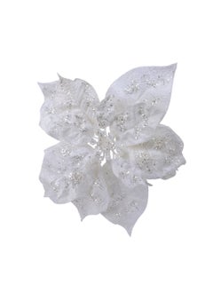 اشتري Kaemingk Poinsettia On Clip Polyester Glitter White في الامارات