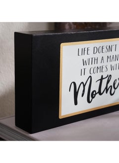 اشتري Mother Decorative Plaque 25.5X4X13Cm - Black في الامارات