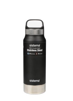 اشتري Sistema Hydrate Stainless Steel Water Bottle 650 Ml Bpa-Free Double Wall Vacuum Insulated Metal Water Bottle Keeps Liquid Hot (12 Hours) & Cool (24 Hours) Assorted Colours في مصر