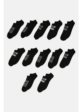 اشتري Men 12 pairs Brand Logo Crew Socks, Black في السعودية