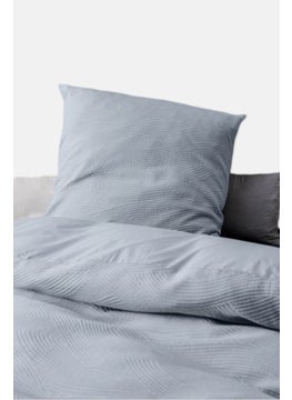 اشتري Jacquard Textured Duvet Set 135 x 200 cm, Light Blue في الامارات