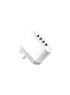 Buy Budi Home Charger 4 USB Ports - White in UAE