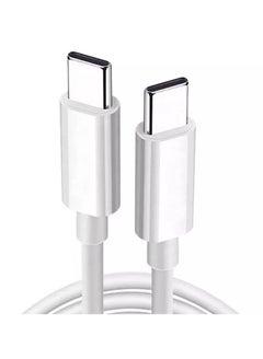 Buy USB C To USB C Cable PD Type C Fast Charging Cable USB-C White in Saudi Arabia