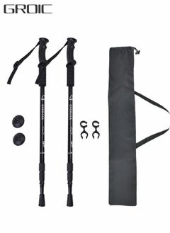 Buy Trekking Poles Lightweight Aluminum Hiking Walking Sticks, Adjustable Collapsible Shock Absorbing Quick & Twist Lock Trekking Pole with Soft Grip for Men Women Hiking Backpacking in UAE