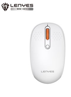 اشتري Lenyes Wireless Mouse with 2.4G Ergonomic wireless mouse, Silent and Protable, 800-1200-1600DPI  Three Levels, Long distance 20m. white في الامارات