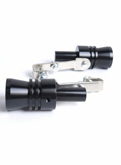 اشتري Universal Aluminum Turbo Sound Whistle Exhaust Muffler Pipe BOV Blow-off Valve Simulator (2PCS, XL-Black) في الامارات