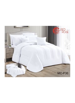 Buy Double quilt set, two-sided mattress, consisting of 8 pieces, microfiber, comforter size 240 by 260 cm in Saudi Arabia