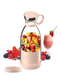 Buy Portable Juicer Blender Machine, Electric Juicer Kettle Bottle for Shakes, Mini Fruit Battery Rechargeable USB Blender Smoothie Maker PINK in UAE