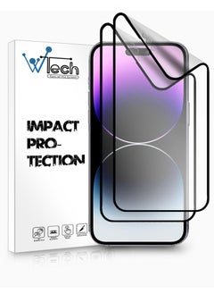 Buy 2 Piece Matte Ceramic Full Coverage Screen Protector For Apple iPhone 14 Pro Max Clear/Black in Saudi Arabia