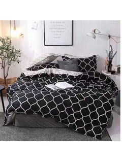 Buy Single Size Comforter set with fixed duvet, Bed Sheet Set of 4 Pieces, 100% cotton in UAE