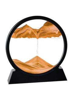 Buy 3D Moving Sand Art Round Glass Deep Sea Sand Art Display with Stand Relaxing Kinetic Sandscape Art Decor Quicksand Painting Decor Desktop Art Decor for Adult Kid Desktop Art-Orange 7 Inch in Saudi Arabia