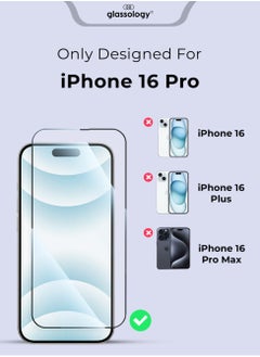 Buy iPhone 16 Pro 9H Tempered Glass Screen Protector Scratch Resistant, Ultra Clear, Anti-Fingerprint, Case-Friendly in UAE