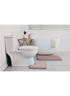 اشتري Yael S/2 Bath Mat With U-cut Pink 45x75cm & 45x40cm في الامارات