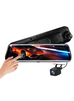 اشتري Mirror Dash Cam 10" Inch Backup Camera 1080P Front and Rear Camera Full HD with IPS Touch Screen 170° Wide Angle with Loop Recording, G-Sensor, Parking Assist, Night Vision Waterproof في الامارات