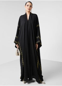 اشتري Embroidered Flared Sleeve Abaya في السعودية