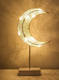 Buy Moon Shape LED Decorative Lamp Night Light for Ramadan, Wedding, Bedroom Battery Operated in UAE