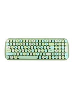 اشتري Candy BT Wireless BT Keyboard Mixed Color 100 Key Circular Keycap Mini Portable Girls Keyboard for Phone/Tablet/Laptop Green في السعودية