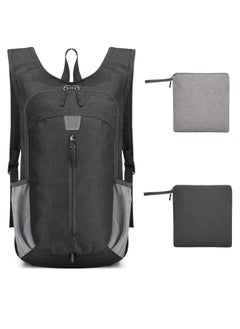 اشتري Foldable Backpack Water Resistant Lightweight Packable, Ideal for Hiking Travel Outdoor, Compact and Durable Backpack for Men and Women, Black في الامارات