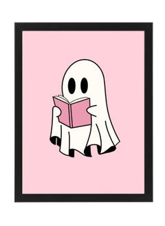 Buy Halloween Cute Ghost Framed Poster 30x40cm - Spooky Halloween Wall Art Decor for Kids' Rooms, Home, Nursery, or Party - Trick or Treat Halloween Decoration Gift in UAE