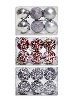 Buy Velvet Christmas Balls, 18 Pcs Bulk Flocked Christmas Tree Ball Ornament Balls Xmas Decorative Hanging Ornaments Christmas Tree Decoration for Xmas Tree in Egypt