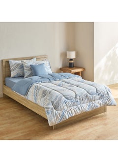 اشتري Valencia Saron 5-Piece Cotton BIAB Printed Twin Comforter Set 220 x 160 cm في السعودية