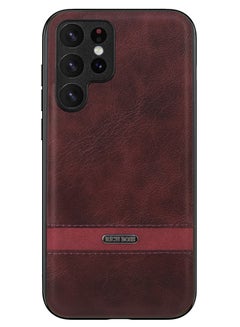 اشتري Rich Boss Leather Back Cover For Samsung Galaxy S22 Ultra (Wine) في مصر