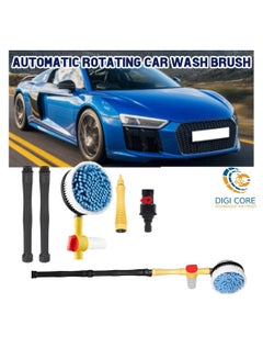 Buy Multifunctional Car Wash Brush Cleaning Mop And Brush Tools Long Handle Automatic Rotating Foam Car Cleaning Microfiber Washing Mop And Brush in UAE