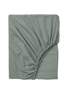 Buy Fitted sheet, grey-green, 90x200 cm in Saudi Arabia