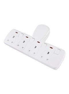 Buy 4-Way Lightweight Wall Socket Adapter White 18 x 28 x 3.6 cm EGK 604B in Saudi Arabia