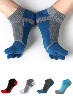 اشتري Comfortable Five-Toed Socks For Men  Summer Thin Socks, Low-Waist Short Socks Athletic Socks 4 Pairs Size 8-10 في الامارات