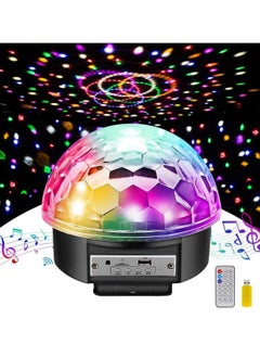 اشتري 6-Color LED Bluetooth DJ Stage Lights – Rotating Crystal Magic Ball with Sound Activation, Remote Control, MP3 Playback & USB في الامارات