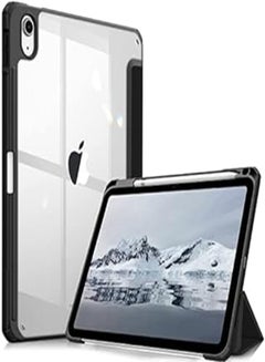 اشتري ELMO3EZZ Hybrid Slim Case for iPad 10th Generation 10.9 Inch Tablet (2022 Model) - [Built-in Pencil Holder] Shockproof Cover with Clear Transparent Back Shell, Auto Wake/Sleep, Black في مصر